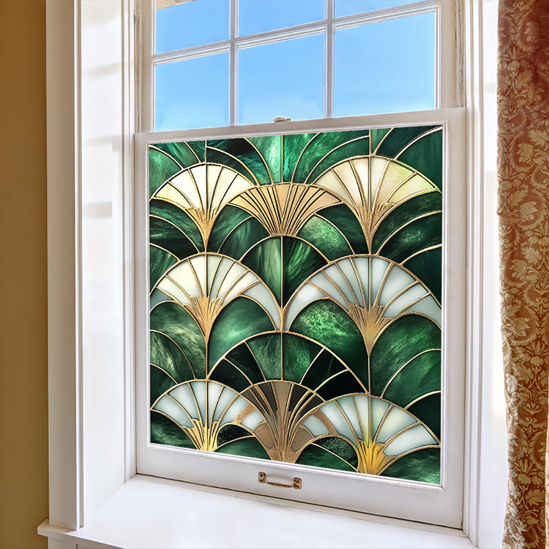 Colorful flower static glass sticker