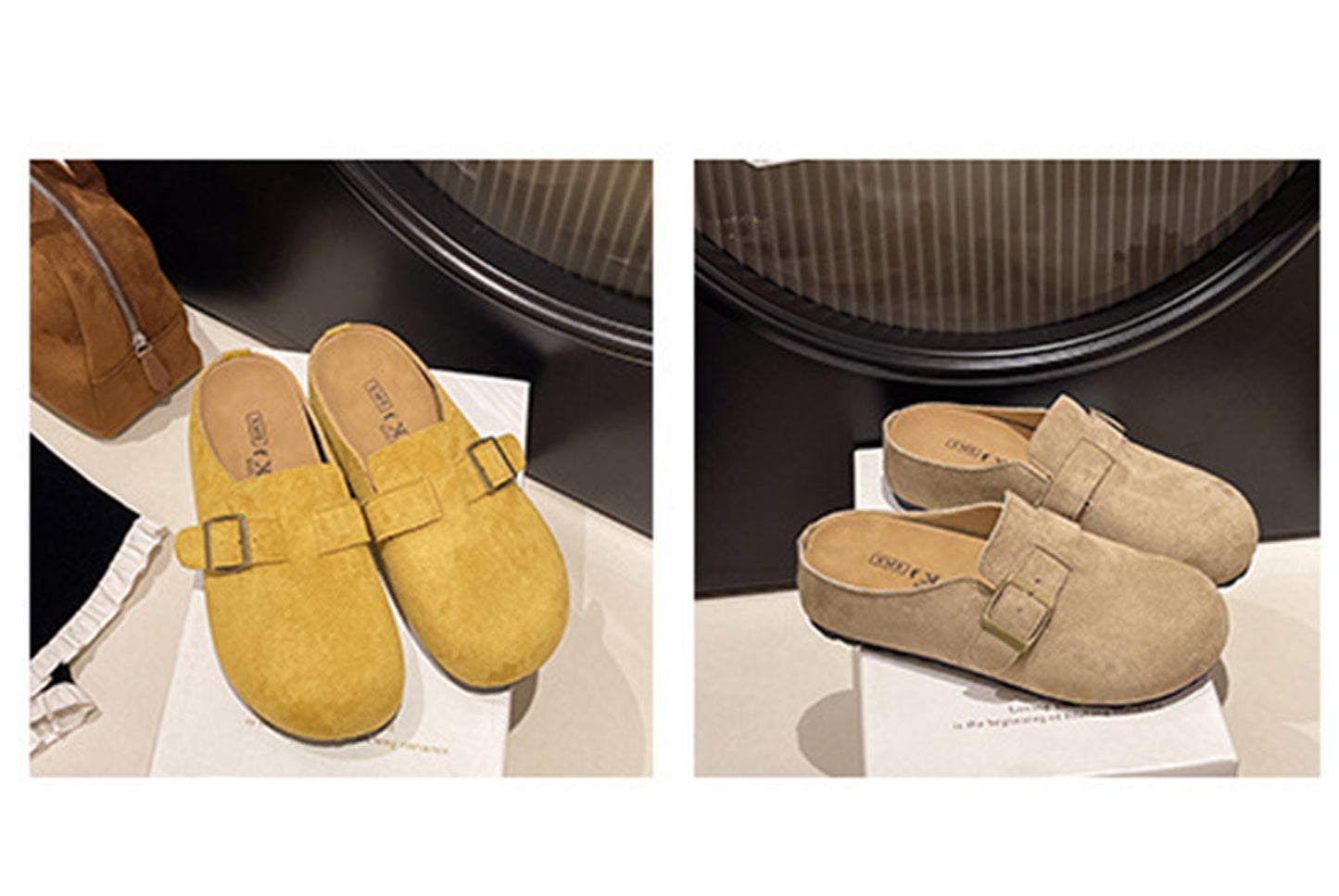 Matte Round-Toe Thick-Sole Birkenstock Slides