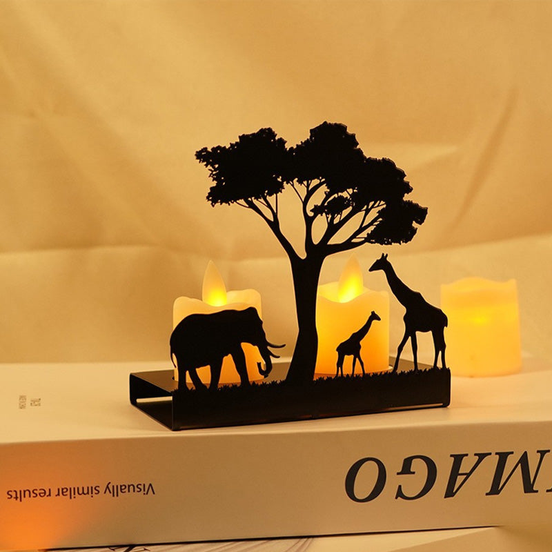 Simple wrought iron candlestick ornaments