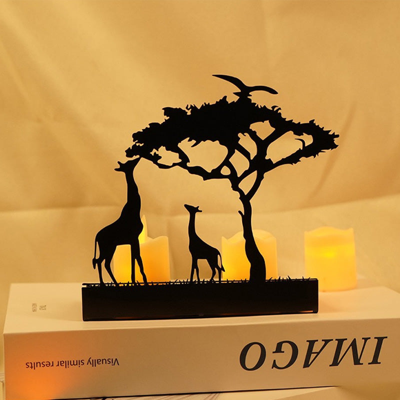 Simple wrought iron candlestick ornaments