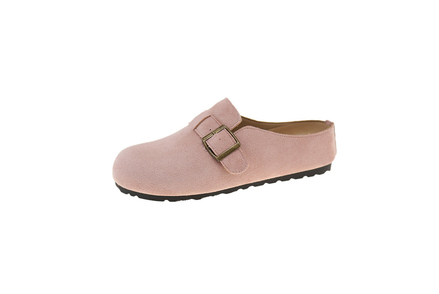 Matte Round-Toe Thick-Sole Birkenstock Slides
