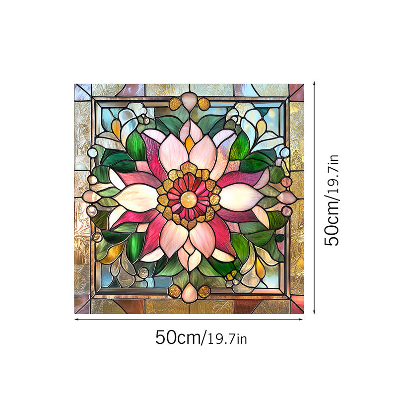 Colorful flower static glass sticker