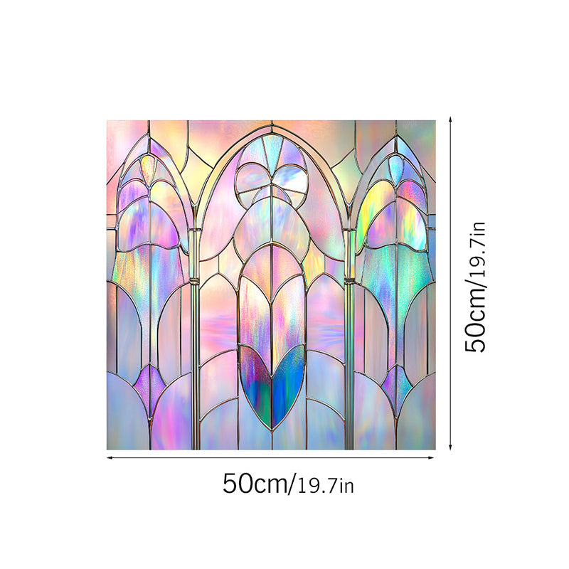 Colorful flower static glass sticker