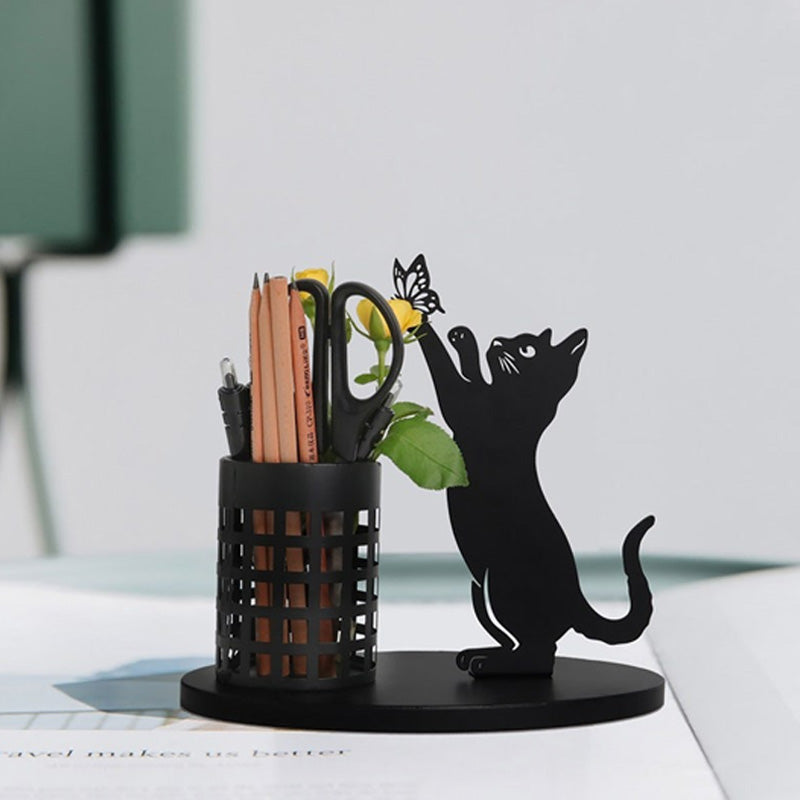 Black Cat Pen Holder