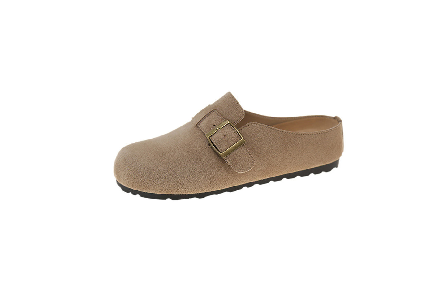 Matte Round-Toe Thick-Sole Birkenstock Slides