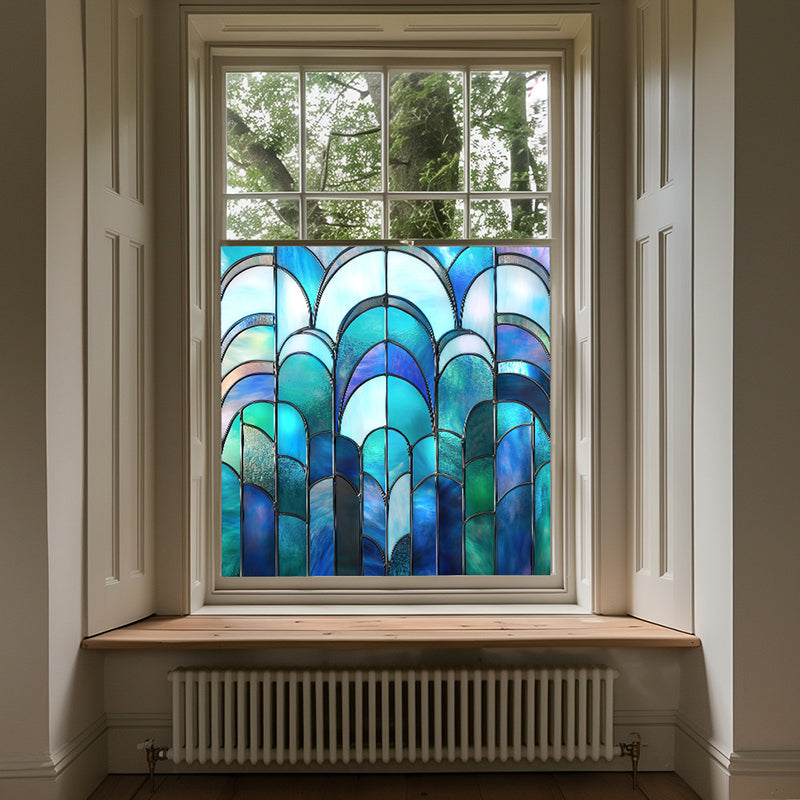 Colorful flower static glass sticker