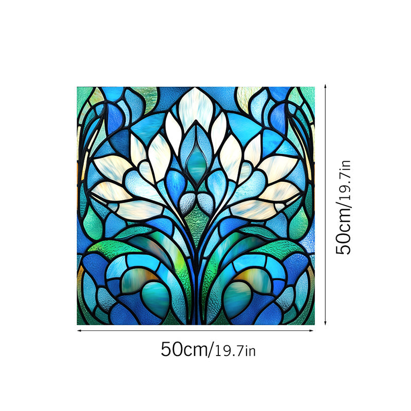 Colorful flower static glass sticker