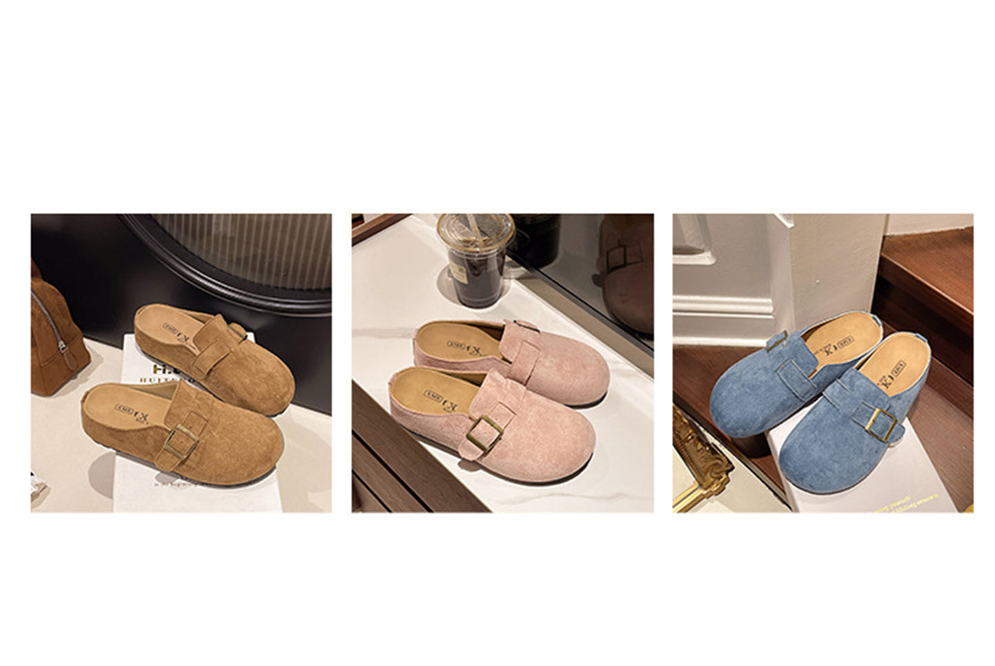 Matte Round-Toe Thick-Sole Birkenstock Slides