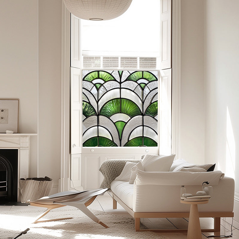 Colorful flower static glass sticker