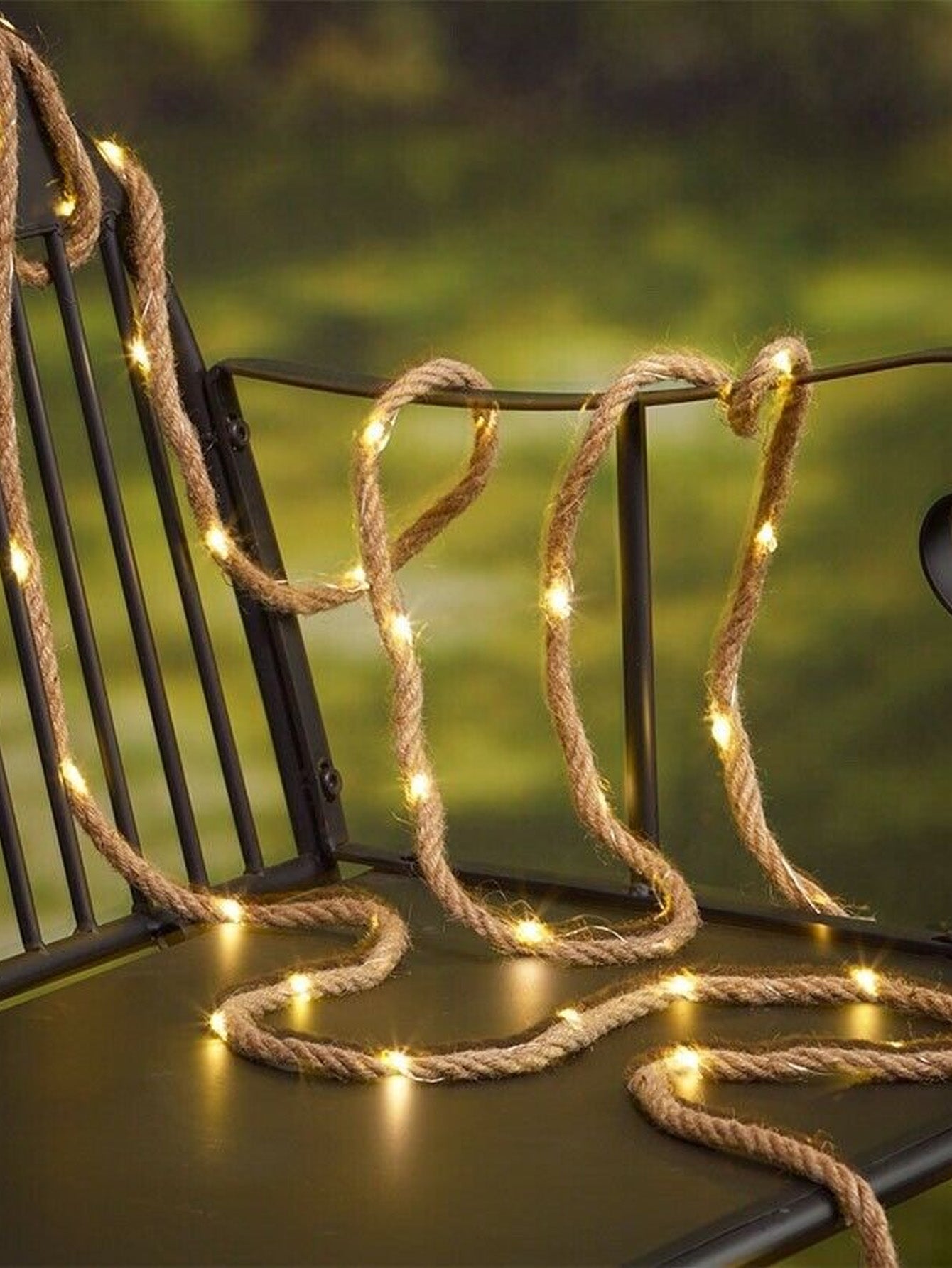 Solar hemp rope light string