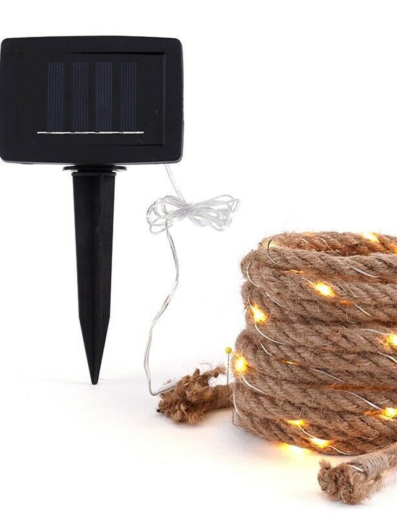 Solar hemp rope light string