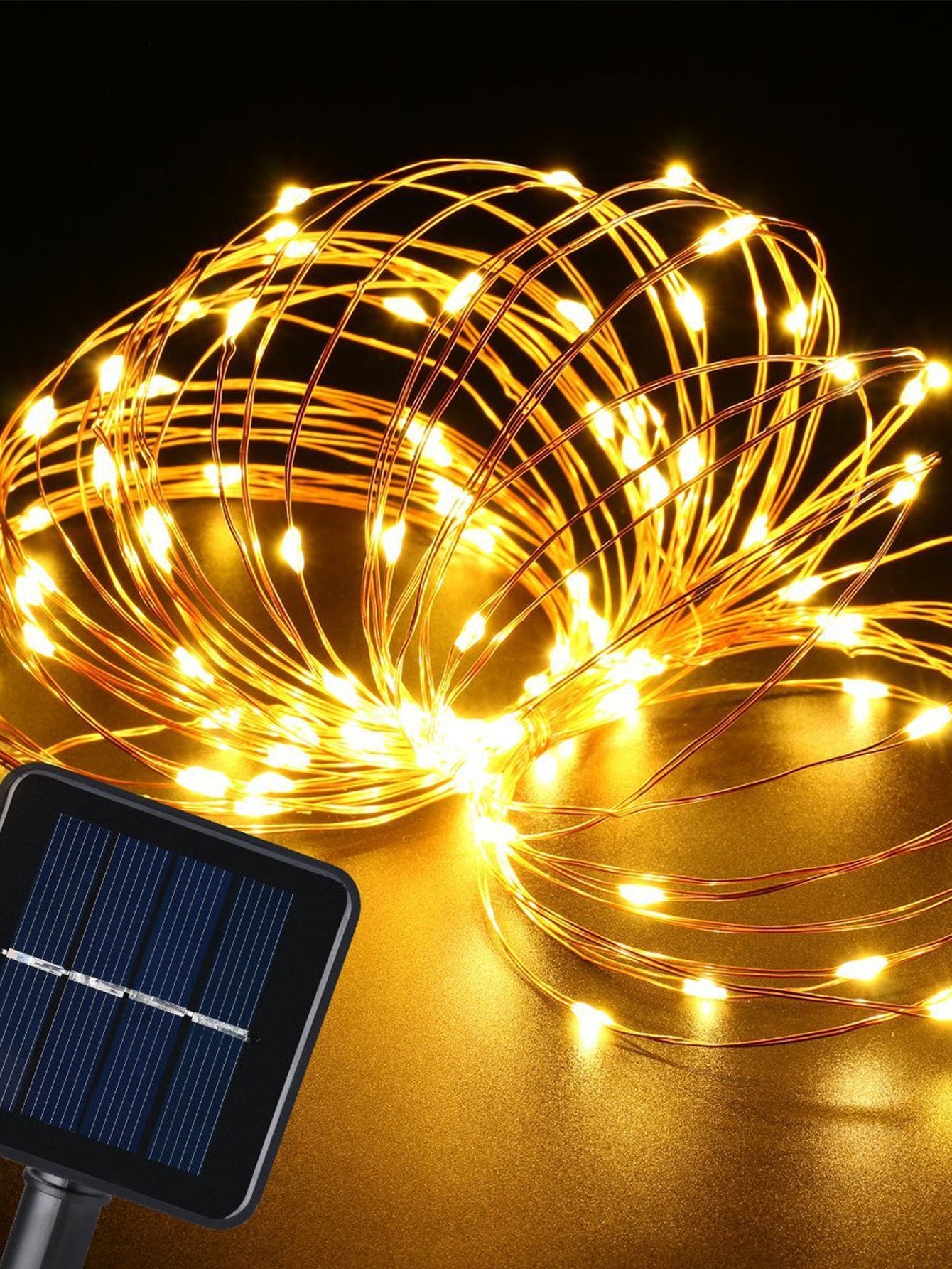 Solar remote control copper wire light string