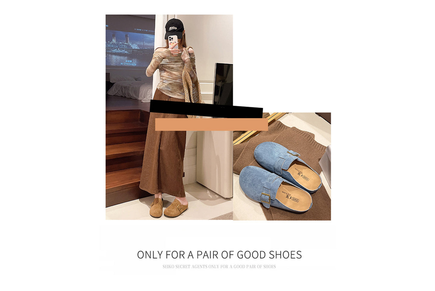 Matte Round-Toe Thick-Sole Birkenstock Slides
