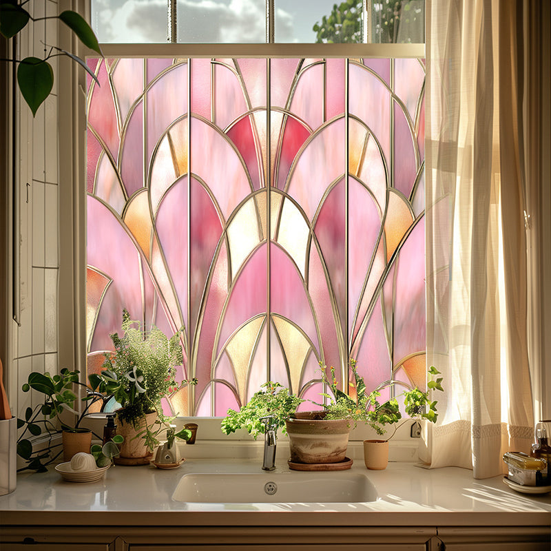 Colorful flower static glass sticker