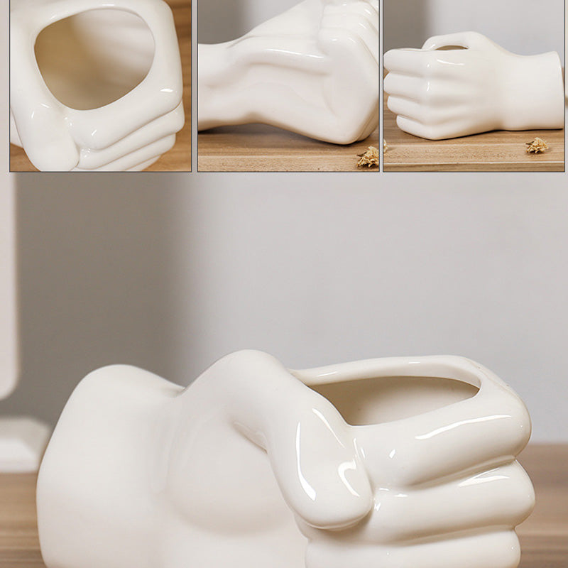 Modern simple ceramic hand shaped vase