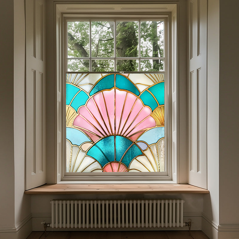 Colorful flower static glass sticker