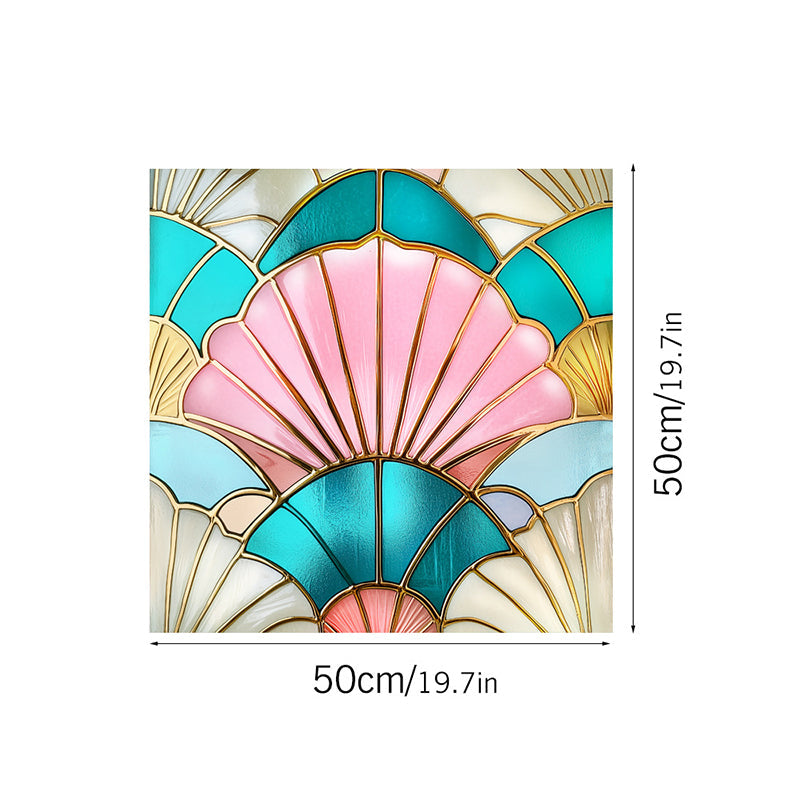 Colorful flower static glass sticker