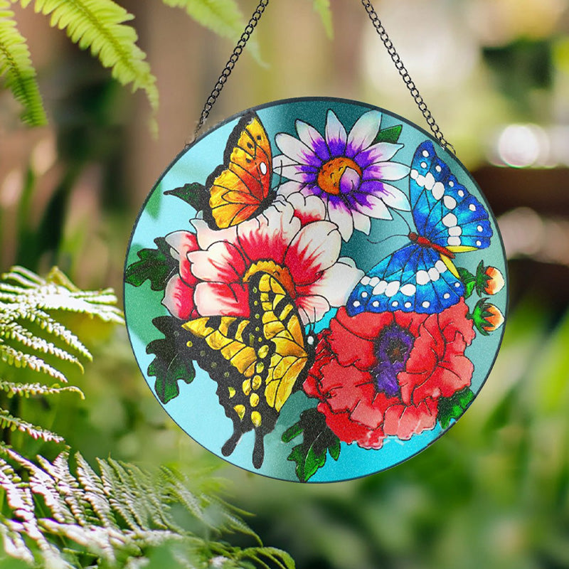 Butterfly glass pendant garden decoration