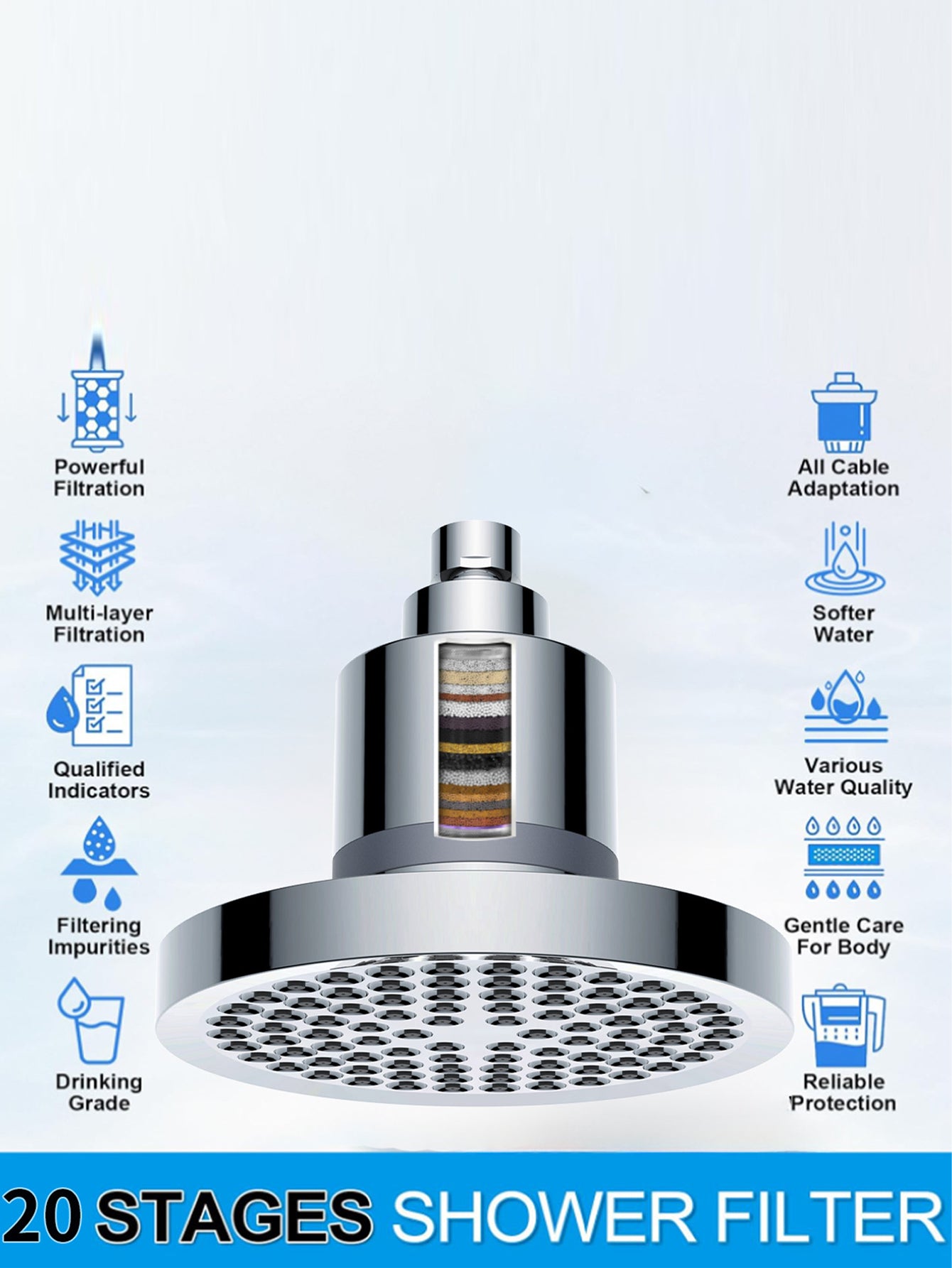 6-inch round shower head