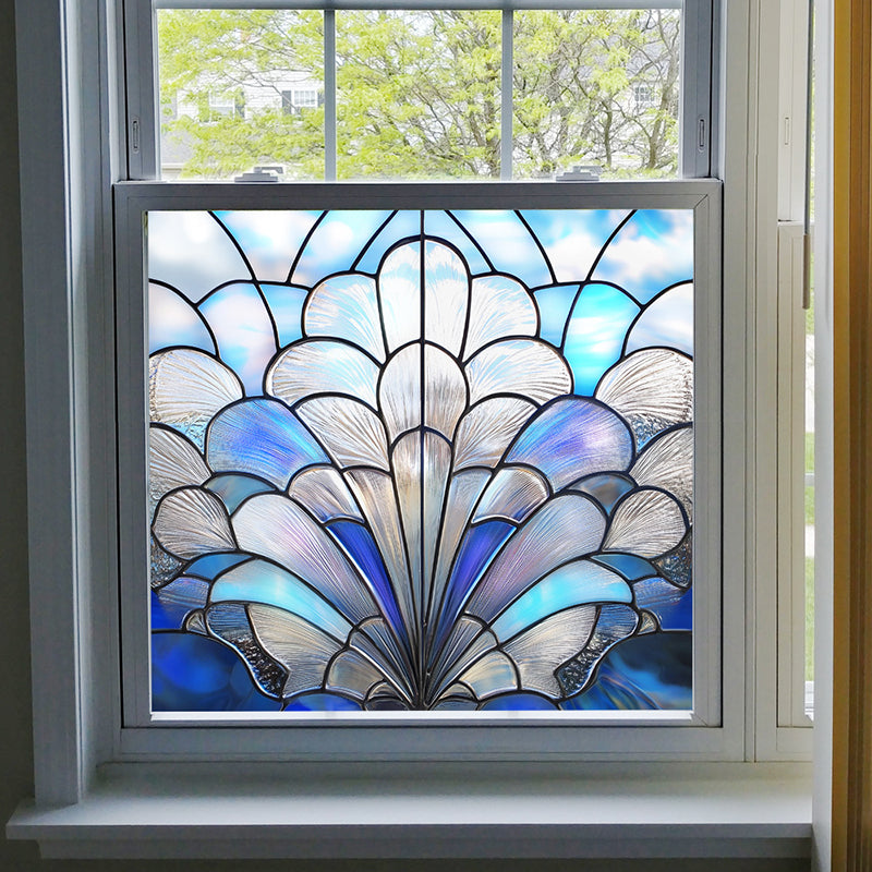 Colorful flower static glass sticker