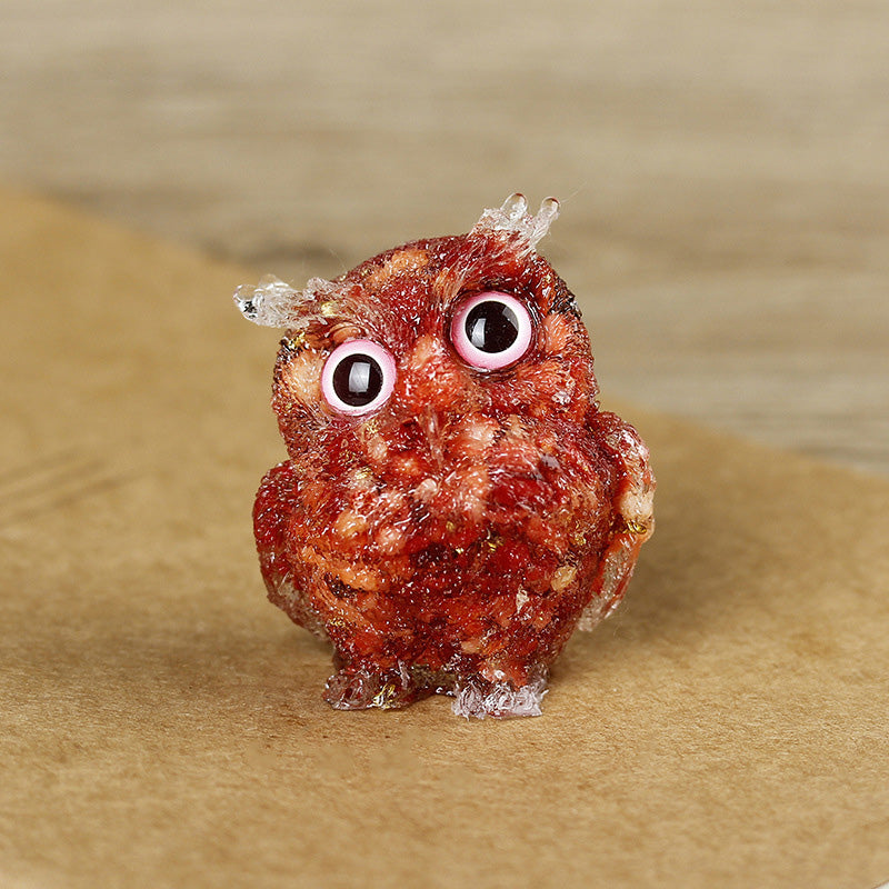 Natural crystal owl ornaments