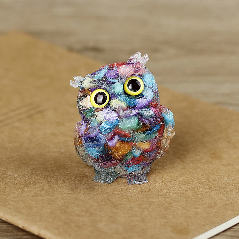 Natural crystal owl ornaments