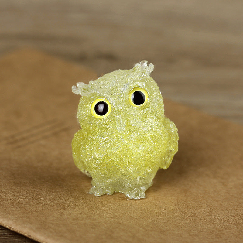 Natural crystal owl ornaments