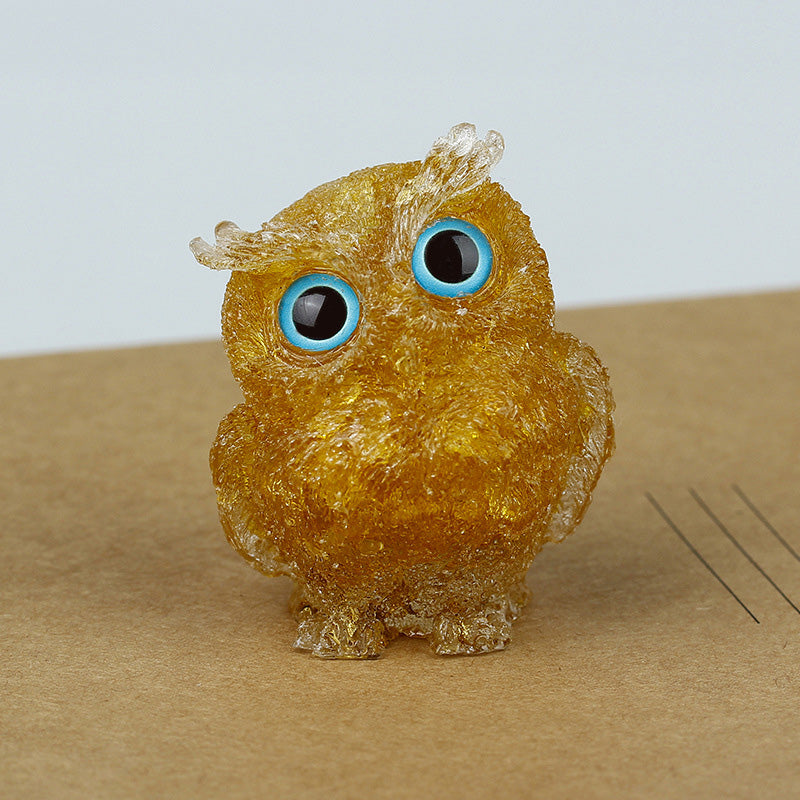 Natural crystal owl ornaments