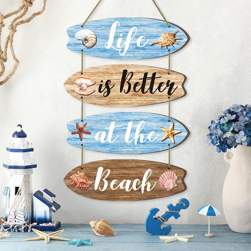 Summer ocean style wooden sign