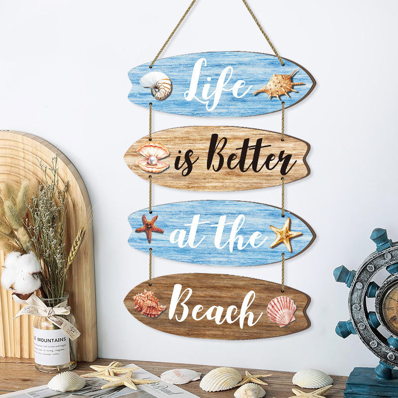 Summer ocean style wooden sign
