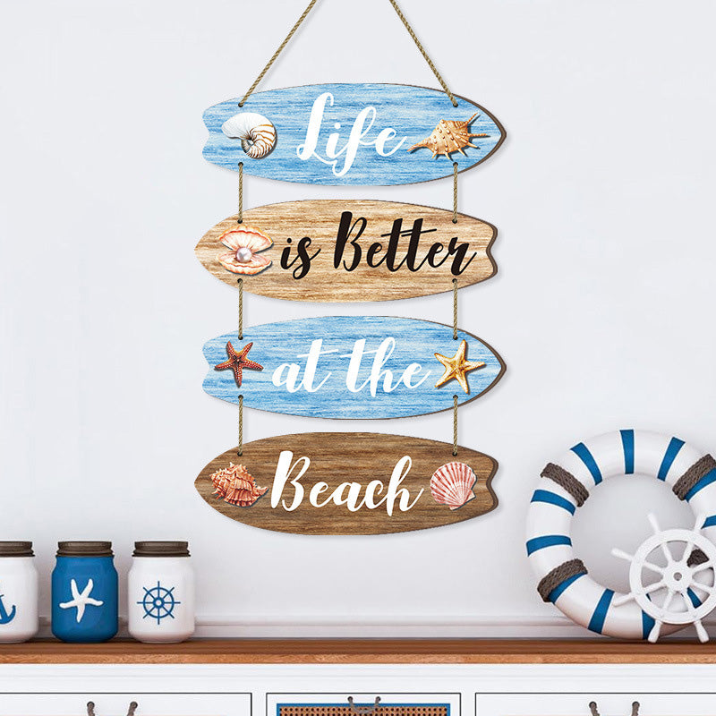 Summer ocean style wooden sign