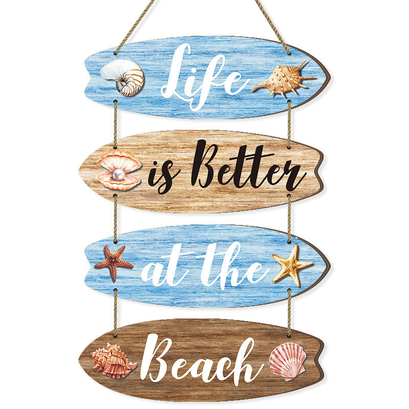Summer ocean style wooden sign