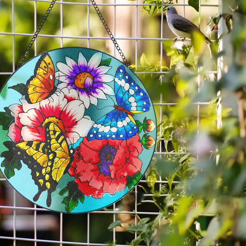 Butterfly glass pendant garden decoration