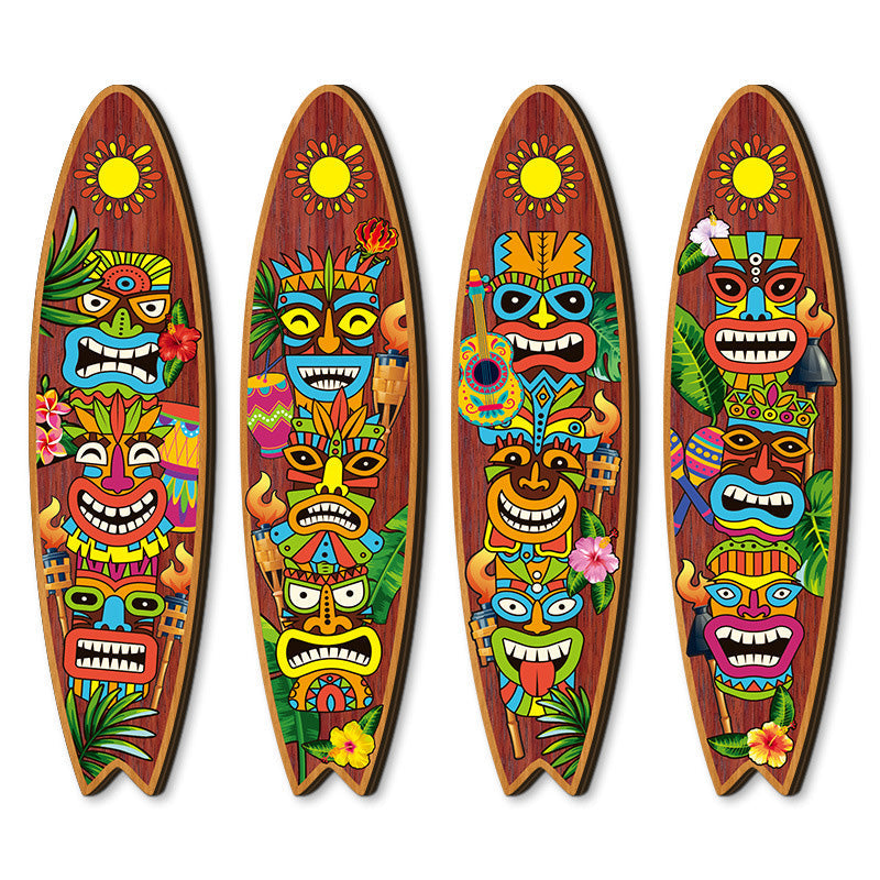 Hawaiian Surfboard Party Sign Wall Decor