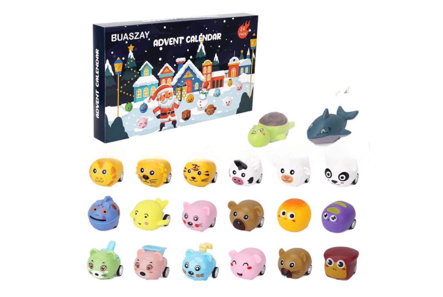 24-Day Christmas Countdown Pull Back Car Toy Blind Box Calendar