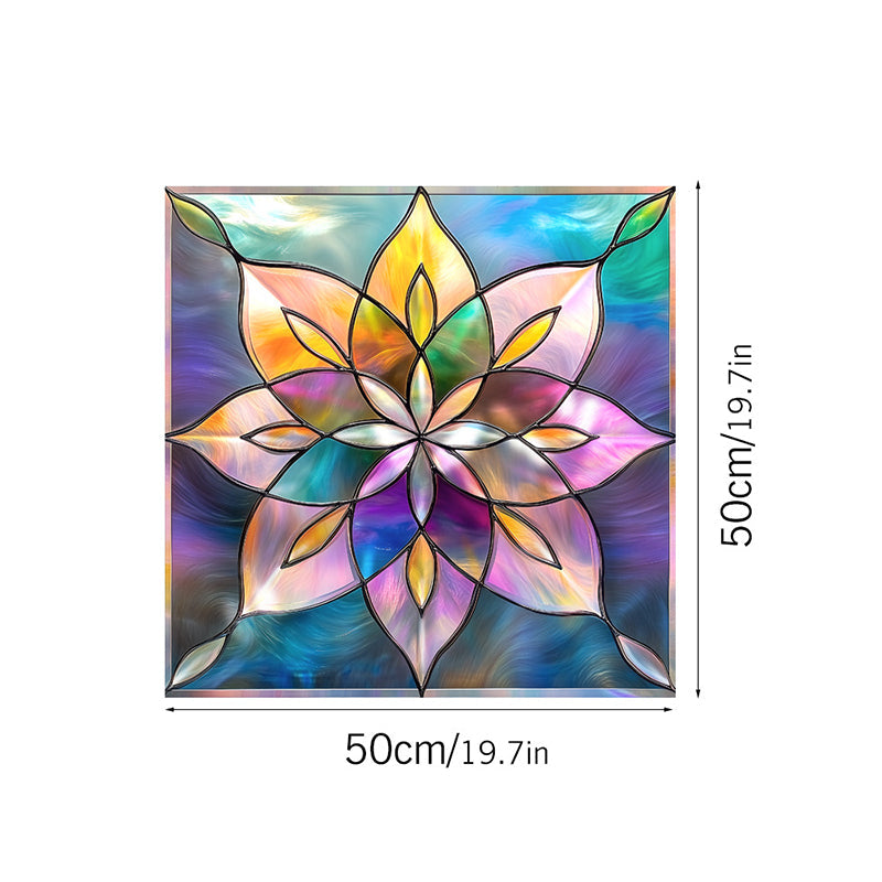 Colorful flower static glass sticker