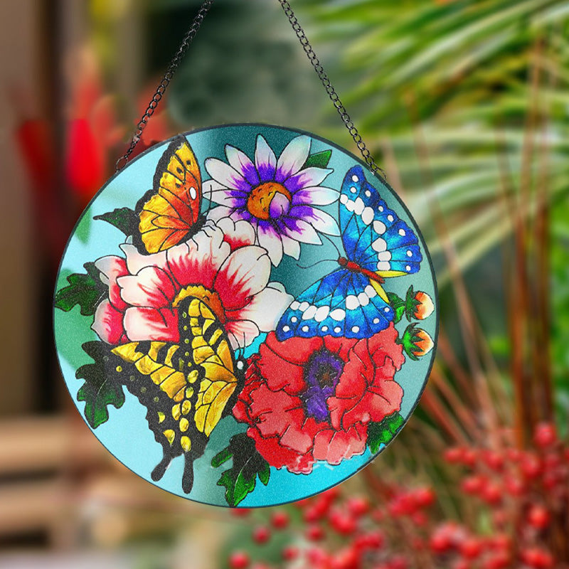 Butterfly glass pendant garden decoration