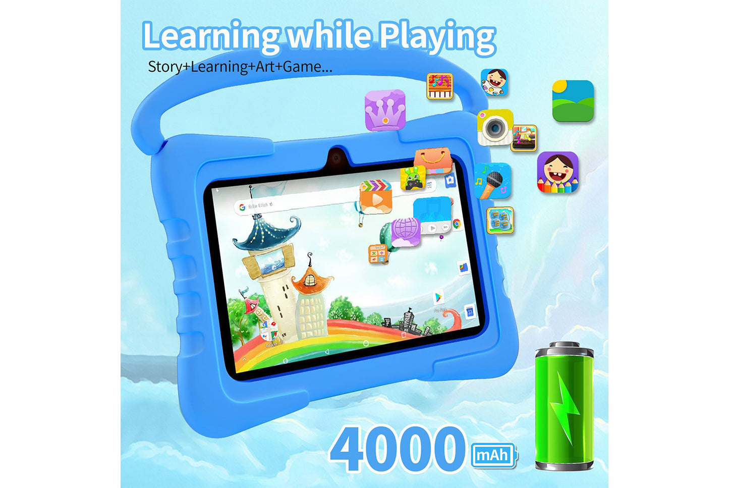 1+16GB Kids Tablet, Explosion-Proof Screen, Wi-Fi Version