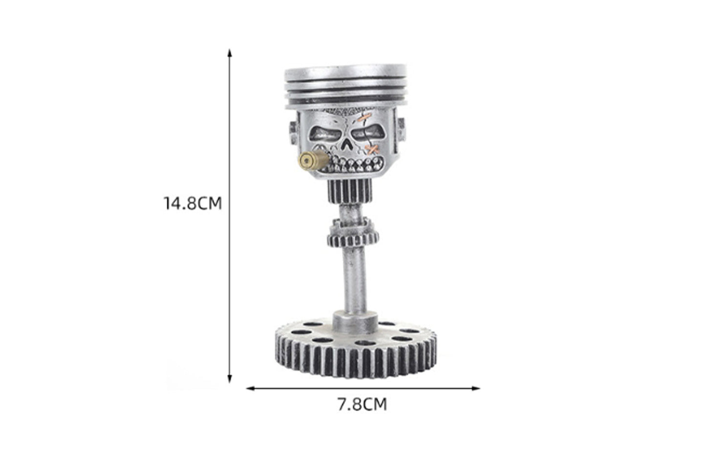 **Steampunk Skull Sculpture | Resin Gear Mechanical Ornament**