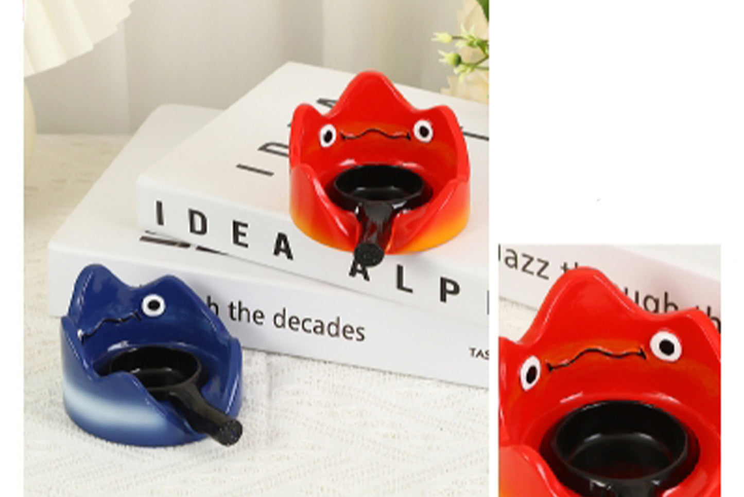 **Calcifer Candlestick Night Light | Resin Flame Home Decor**