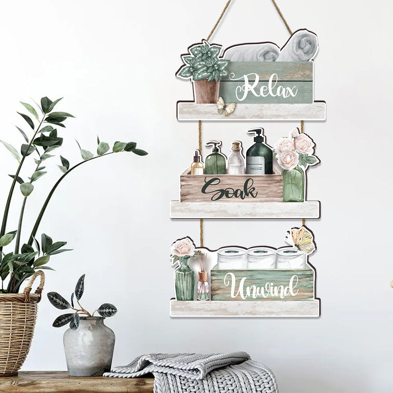 Bathroom Wooden Sign