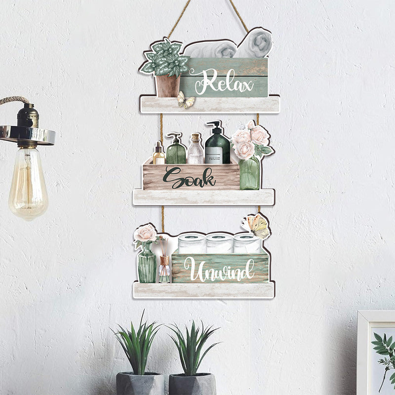 Bathroom Wooden Sign