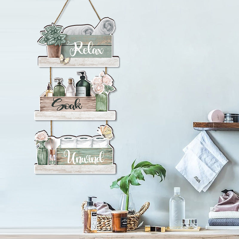 Bathroom Wooden Sign