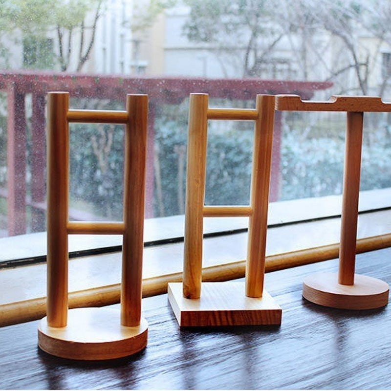 Solid wood headphone stand