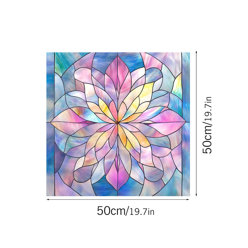 Colorful flower static glass sticker