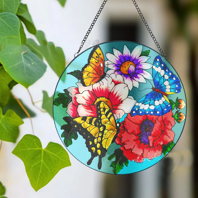 Butterfly glass pendant garden decoration