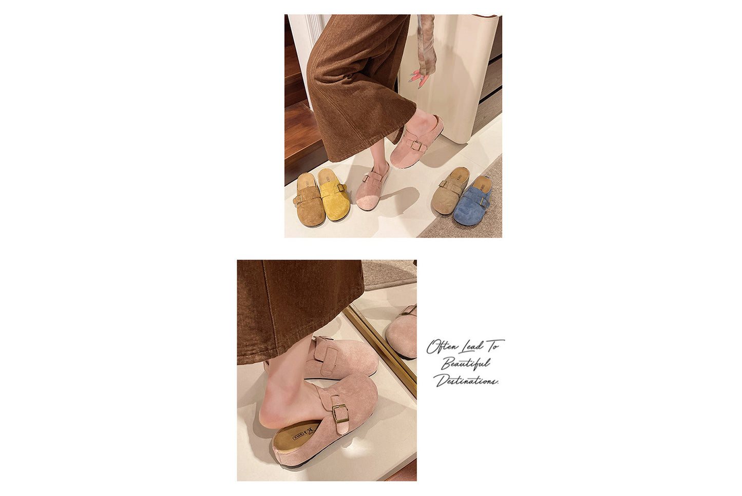 Matte Round-Toe Thick-Sole Birkenstock Slides