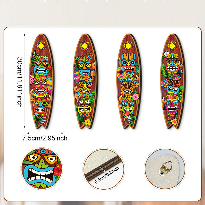 Hawaiian Surfboard Party Sign Wall Decor