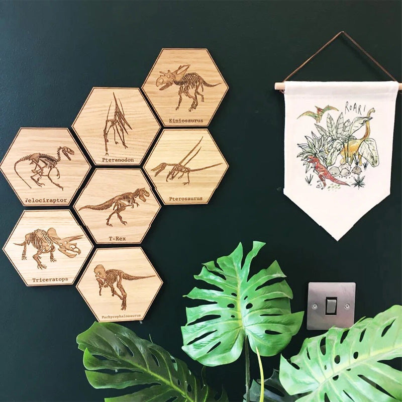 Dinosaur fossil wooden decorative ornaments