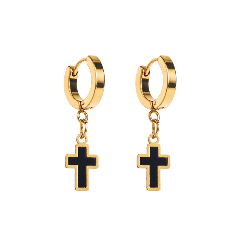 Stainless steel heart cross star earrings